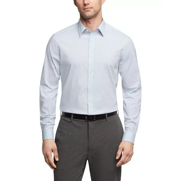 Calvin Klein Other - Calvin Klein Steel  Men's Regular Fit Dress Shirt, Light Blue, 18 34/35US